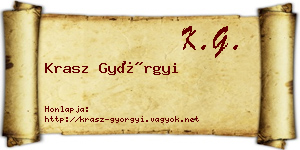 Krasz Györgyi névjegykártya